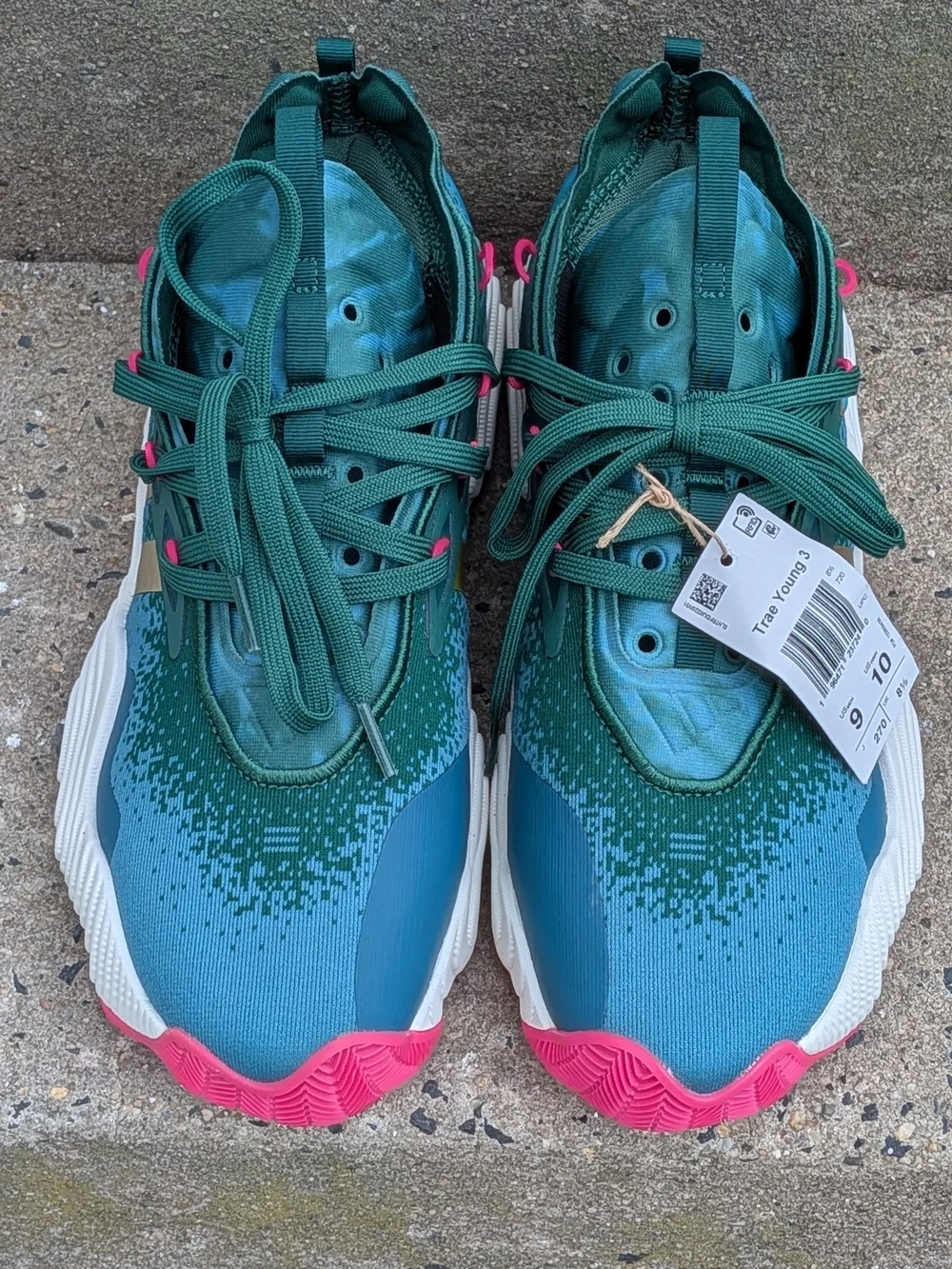 Adidas Trae Young 3 Teal Athletic Sneakers Size 9